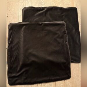 2 Rich Espresso Velvet Pillow Covers 22x22”